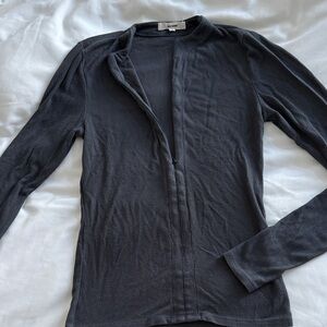 Joah Brown Charcoal Ribbed Long Sleeve
